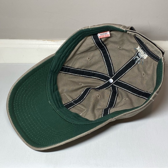 Vintage Mudd Jeans Hat Fresh Style Hand Print Logo StrapBack Tan Baseball Cap - Picture 9 of 13